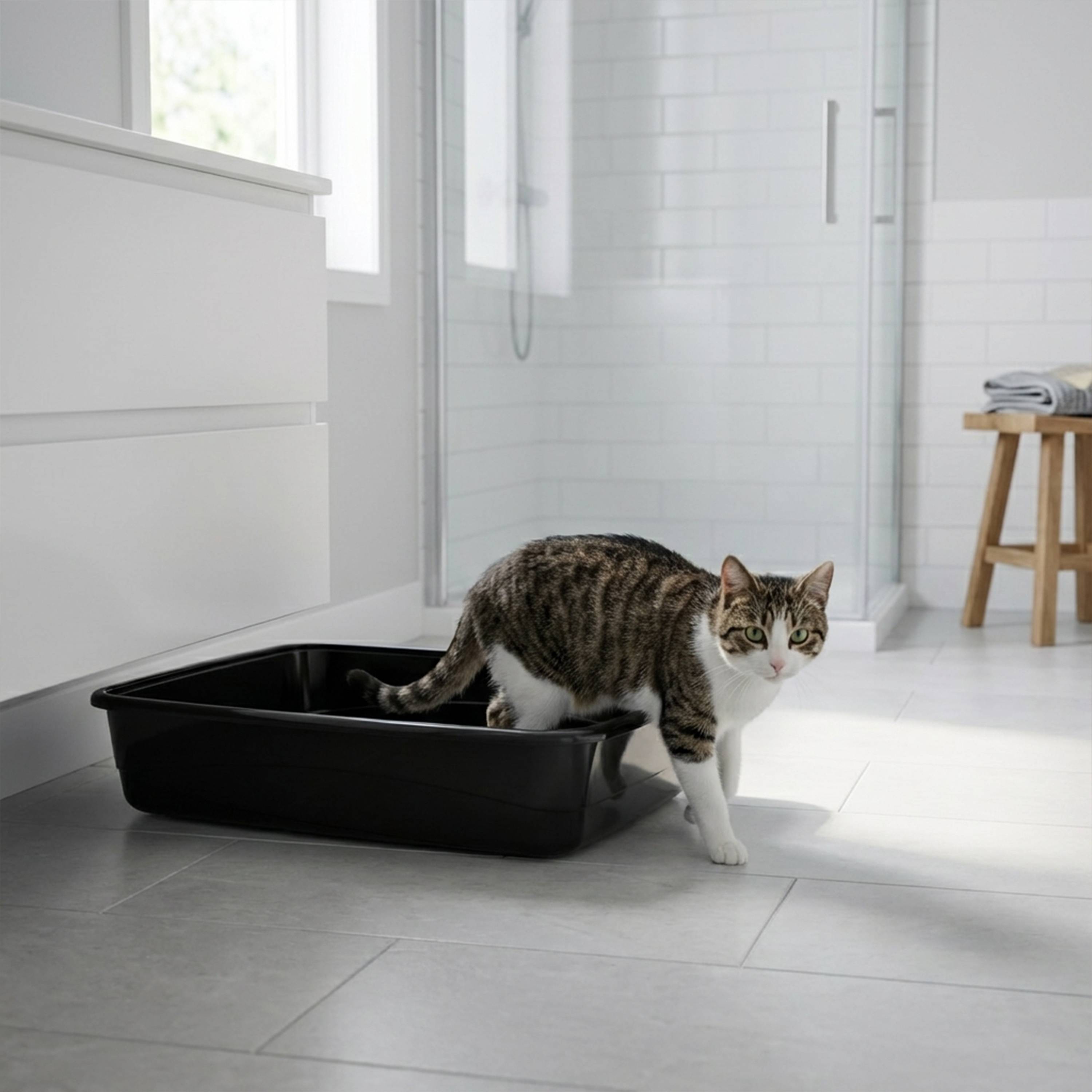 Ferplast - Ferplast Bac Litiere pour Chat, Maison de toilette pour Chat, Litière pour Animaux de Compagnie, avec Bords Hauts, 49,5 x 64,5 x H 14,5 cm, NIP 30 - Imagen 3