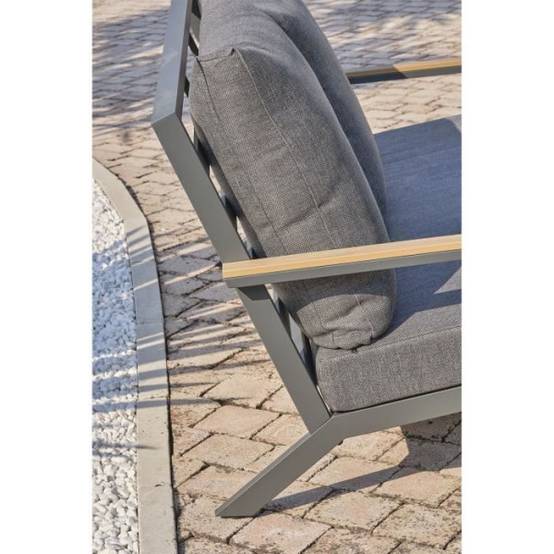 Dcb Garden - Salon bas de jardin - Aluminium - DCB GARDEN - 5 places - Gris anthracite et polywood - KOMMOS - Image 3