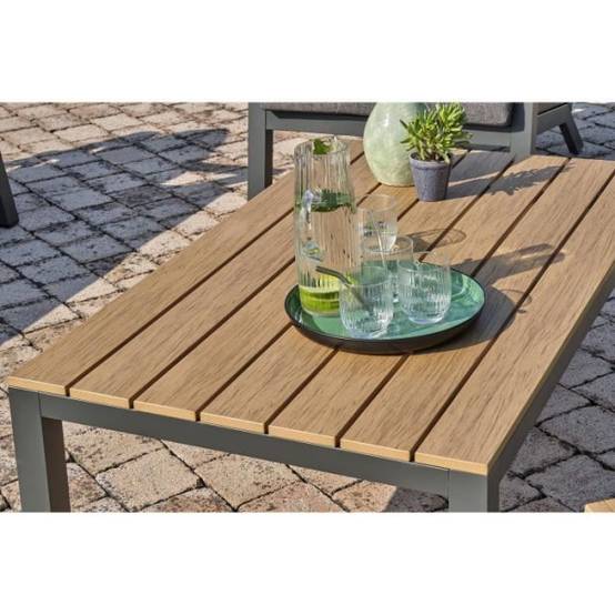 Dcb Garden - Salon bas de jardin - Aluminium - DCB GARDEN - 5 places - Gris anthracite et polywood - KOMMOS - Image 5