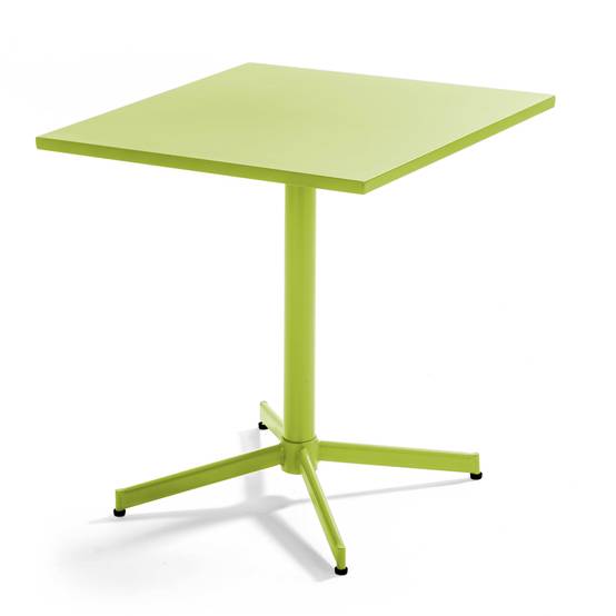 Oviala - Table de jardin carrée bistro inclinable en acier vert Palavas - Oviala - Imagen 1