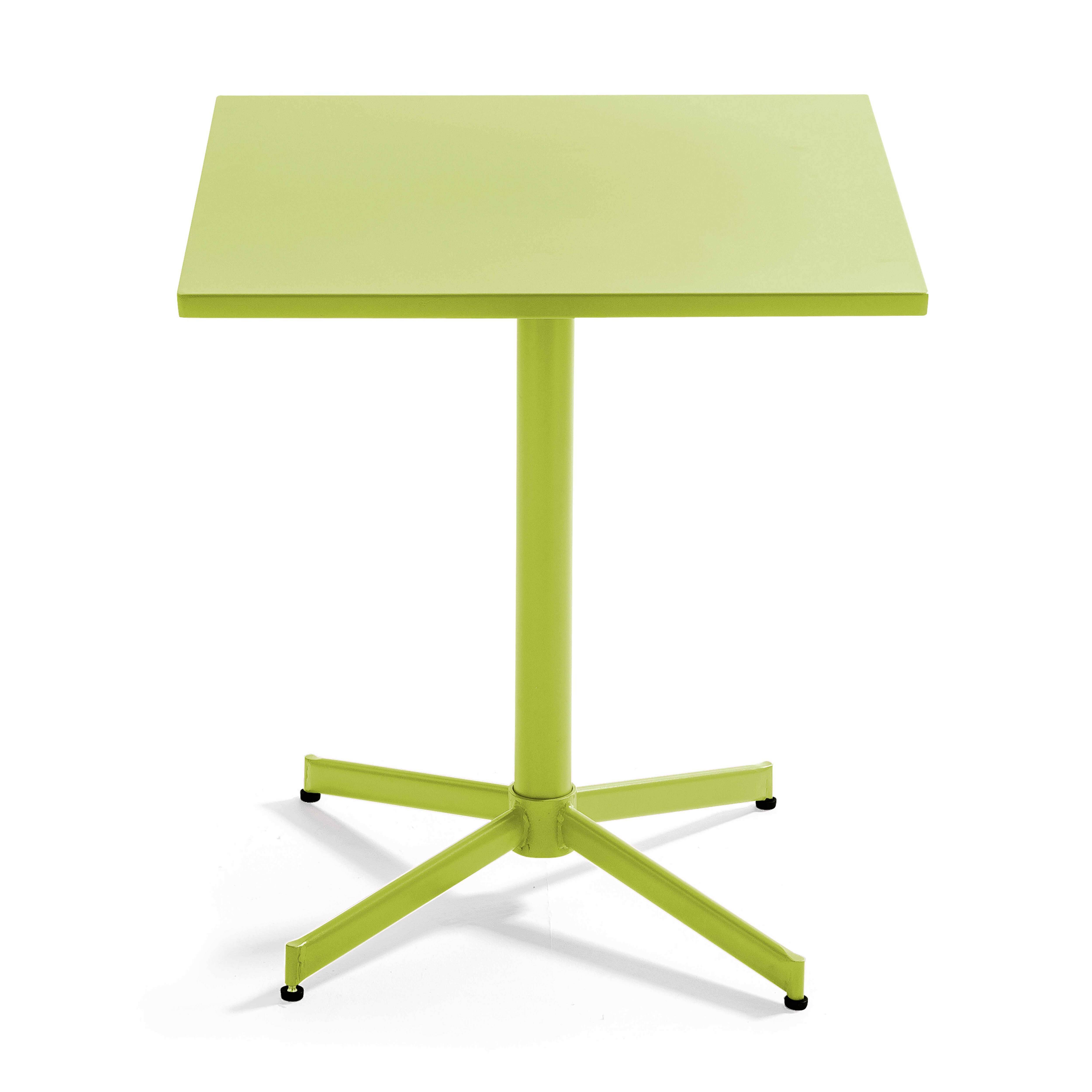 Oviala - Table de jardin carrée bistro inclinable en acier vert Palavas - Oviala - Imagen 4