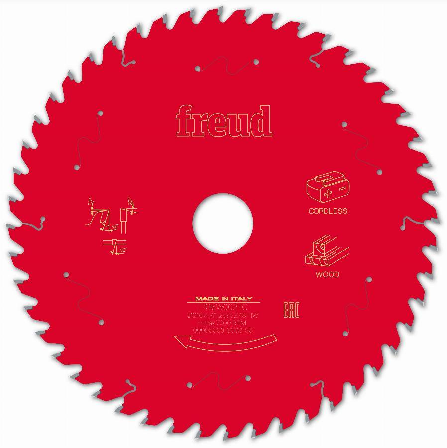 Lame pour scie circulaire portative sans fil FREUD - Ø216 1,7/1,2 AL30 Z48 BA 15° - F03FS10071 -FR16W002TC - Imagen 1
