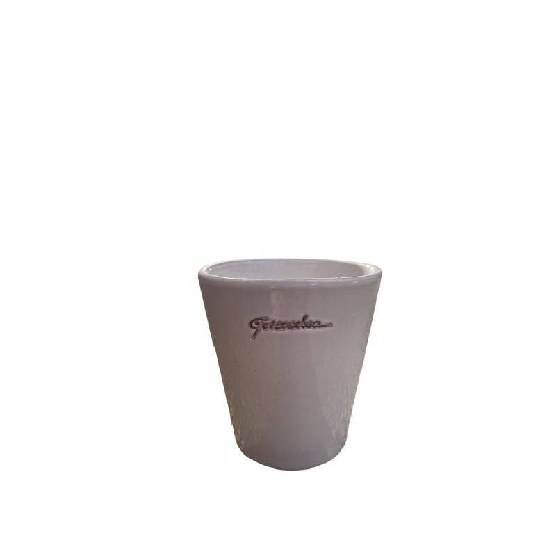 Goicoechea - Maceta pequeña Cuvier alta de cerámica esmaltada blanca 19x19 cm - GOICOECHEA