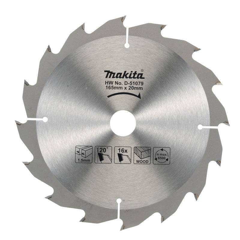 Makita - Lames carbure bois standard, pour scies circulaires MAKITA - taille Ø 165 mm x 16 Dents - MAKITA ACCESSOIRES - Imagen 1