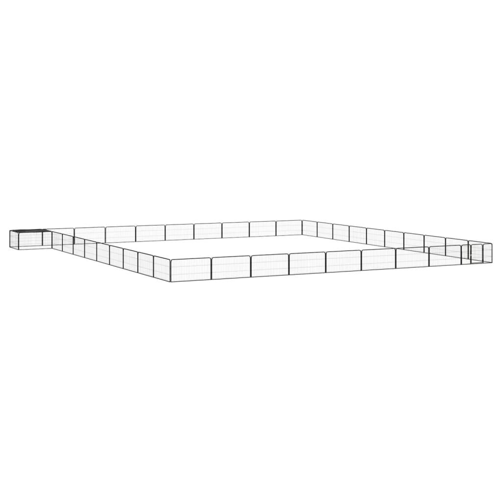 Vidaxl - Parc pour chien 40panneaux Noir 100x50cm Acier enduit de poudre vidaXL 3115984 - Imagen 1