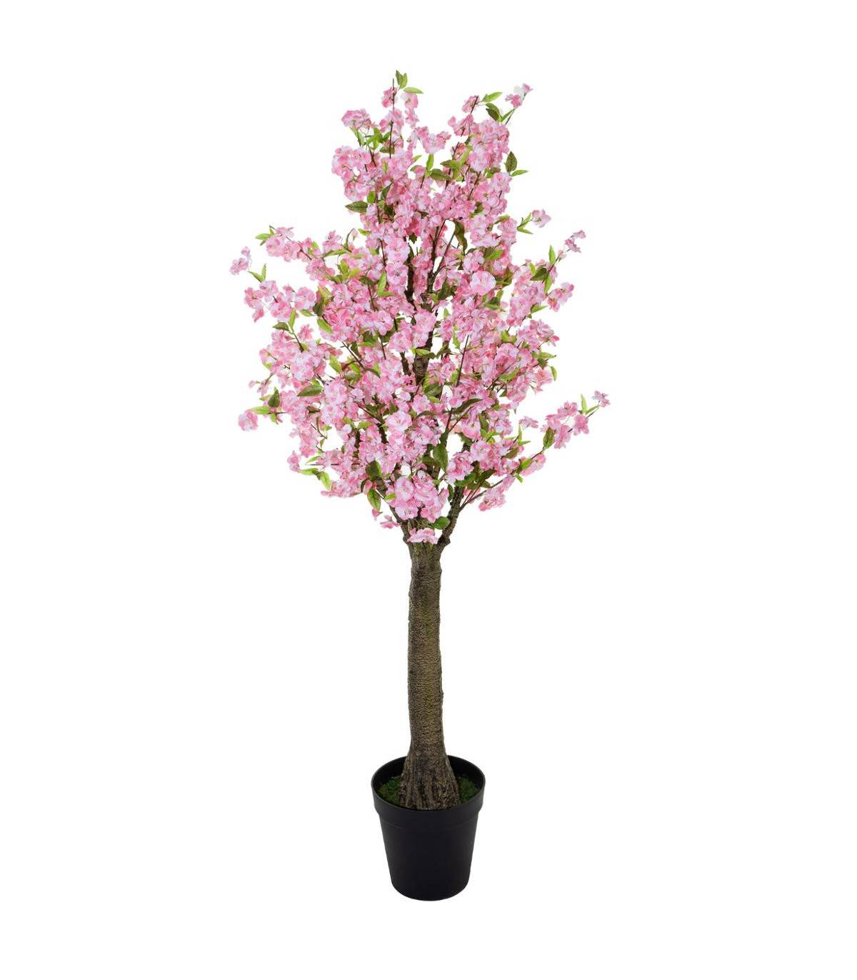 Plante artificielle Cerisier Rose dans un Pot noir  H 200 cm - Imagen 1