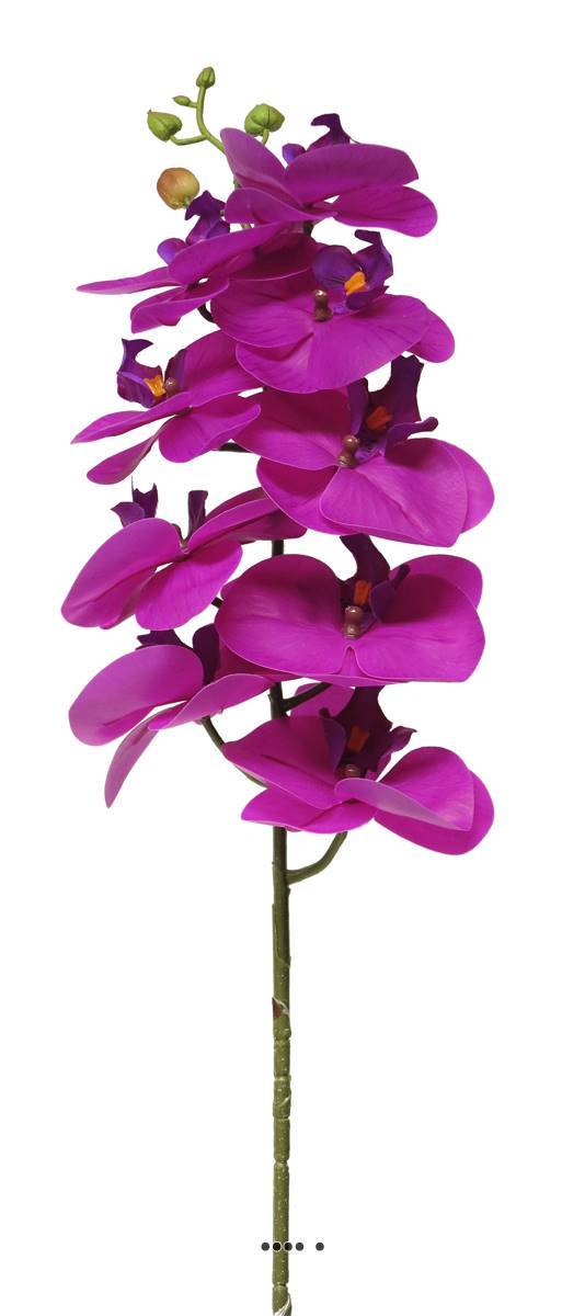 Artificielles - Tige orchidée phalaenopsis faux 9fleurons Real touch H77cmPourpre-BEST - couleur: Pourpre - Imagen 2
