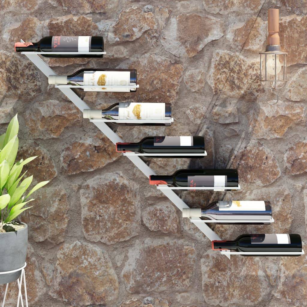 Autre - Casier à vin mural pour 7 bouteilles Blanc Fer - Image 1