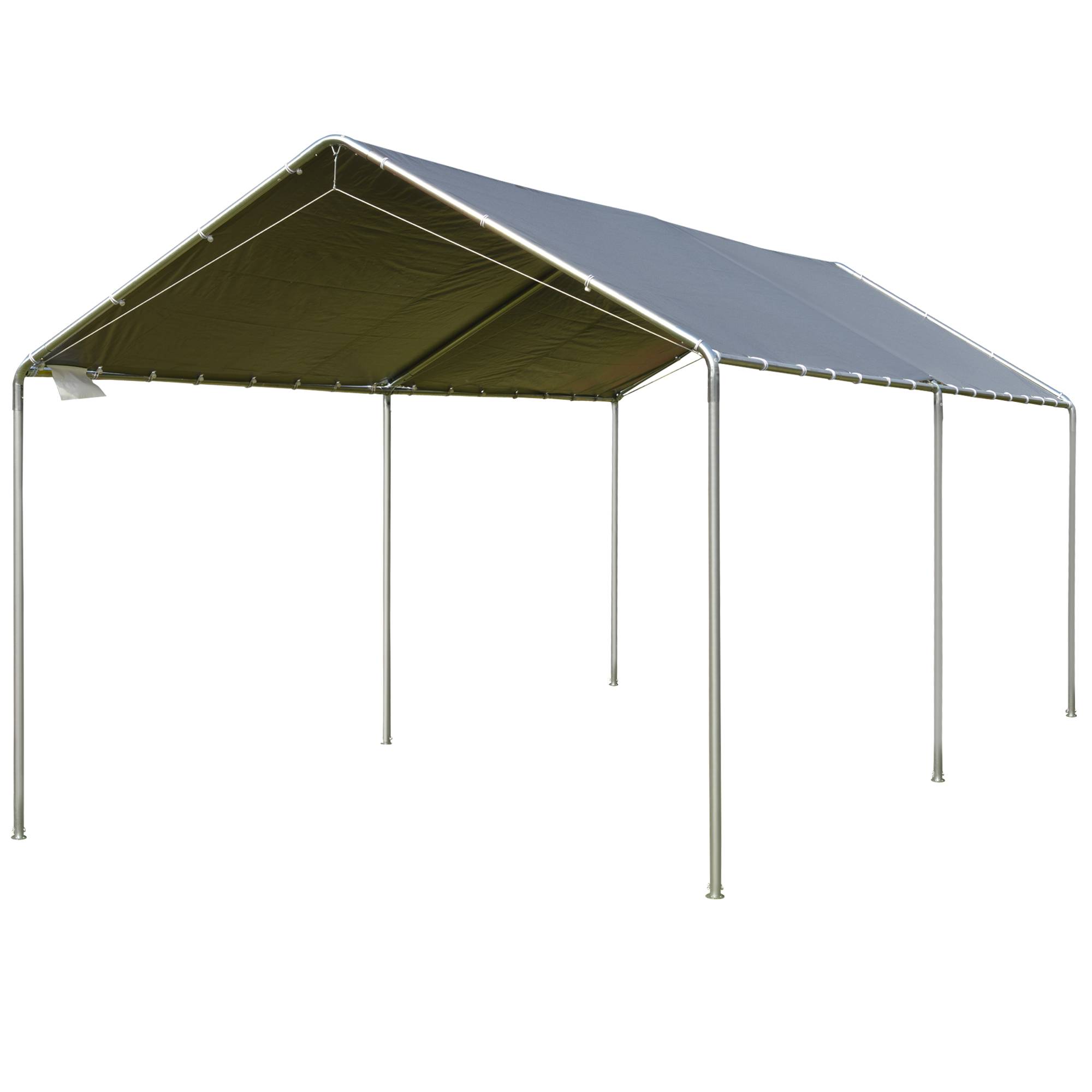 Outsunny - Carport auvent pour voiture 5,95L x 2,90l x 2,60H m acier galvanisé robuste PE haute densité gris - Outsunny - Imagen 4