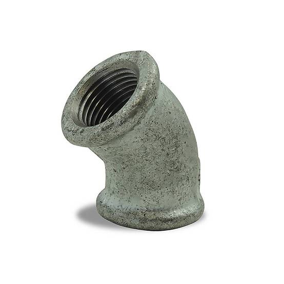 Coude 45° galvanisé femelle femelle en fonte malléable - 1/2'' - Image 1