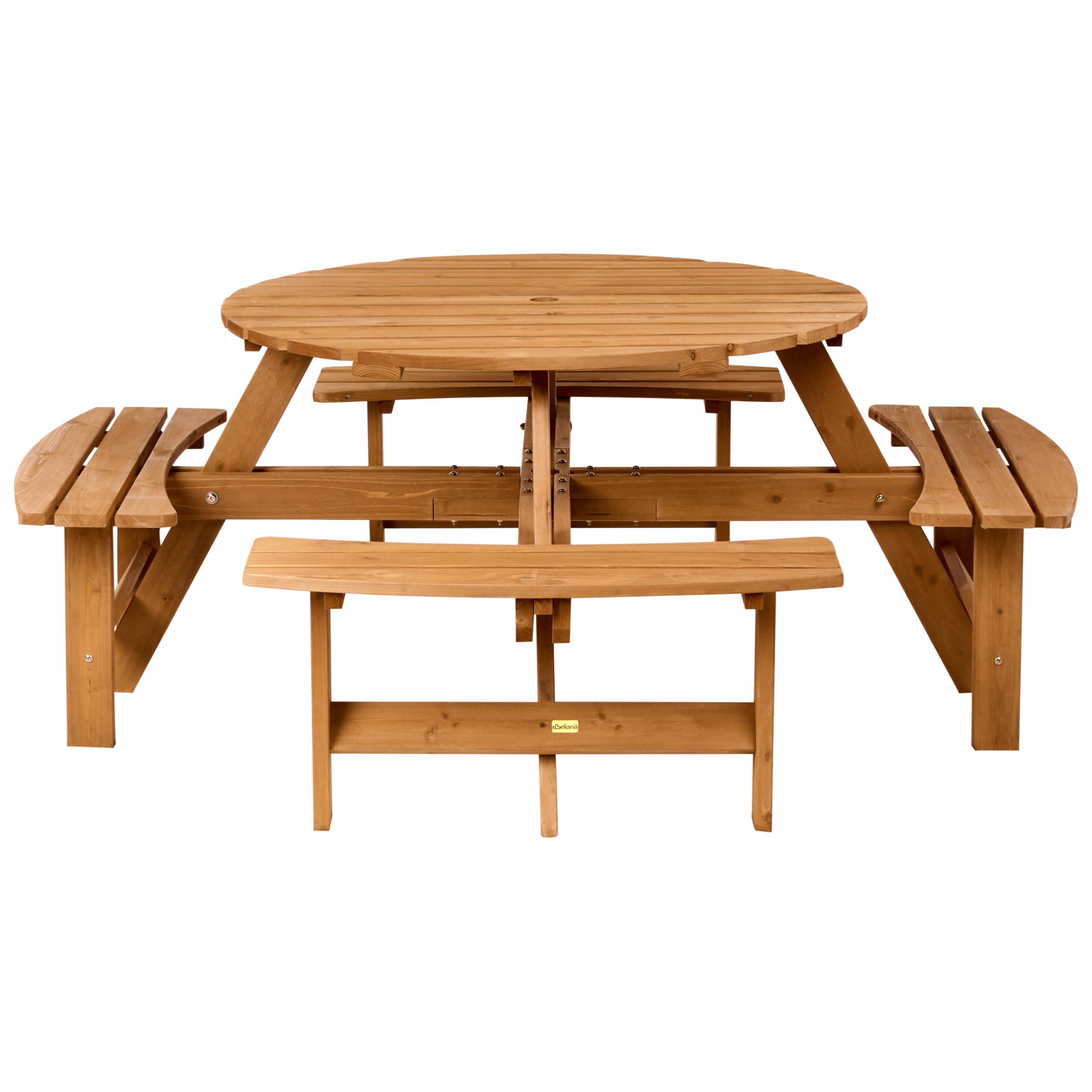 Beliani - Table de repas, 4 Personnes Bois de sapin Marron clair CAPARCOTTA - 185x185x68- Beliani - Image 3