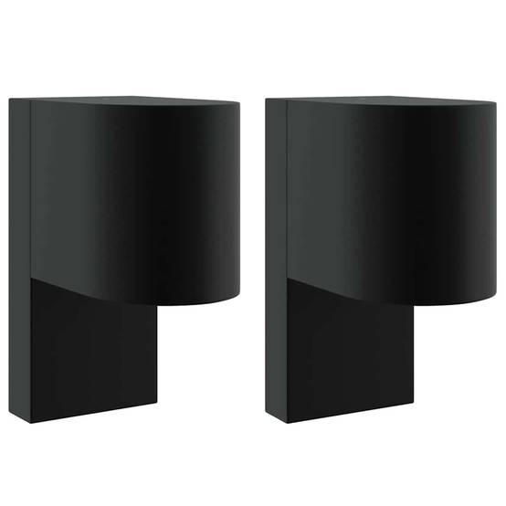 2pcs Appliques murales extérieures - Lampes murales extérieures Noir 12 x 7 x 15 cm g22 - Image 1