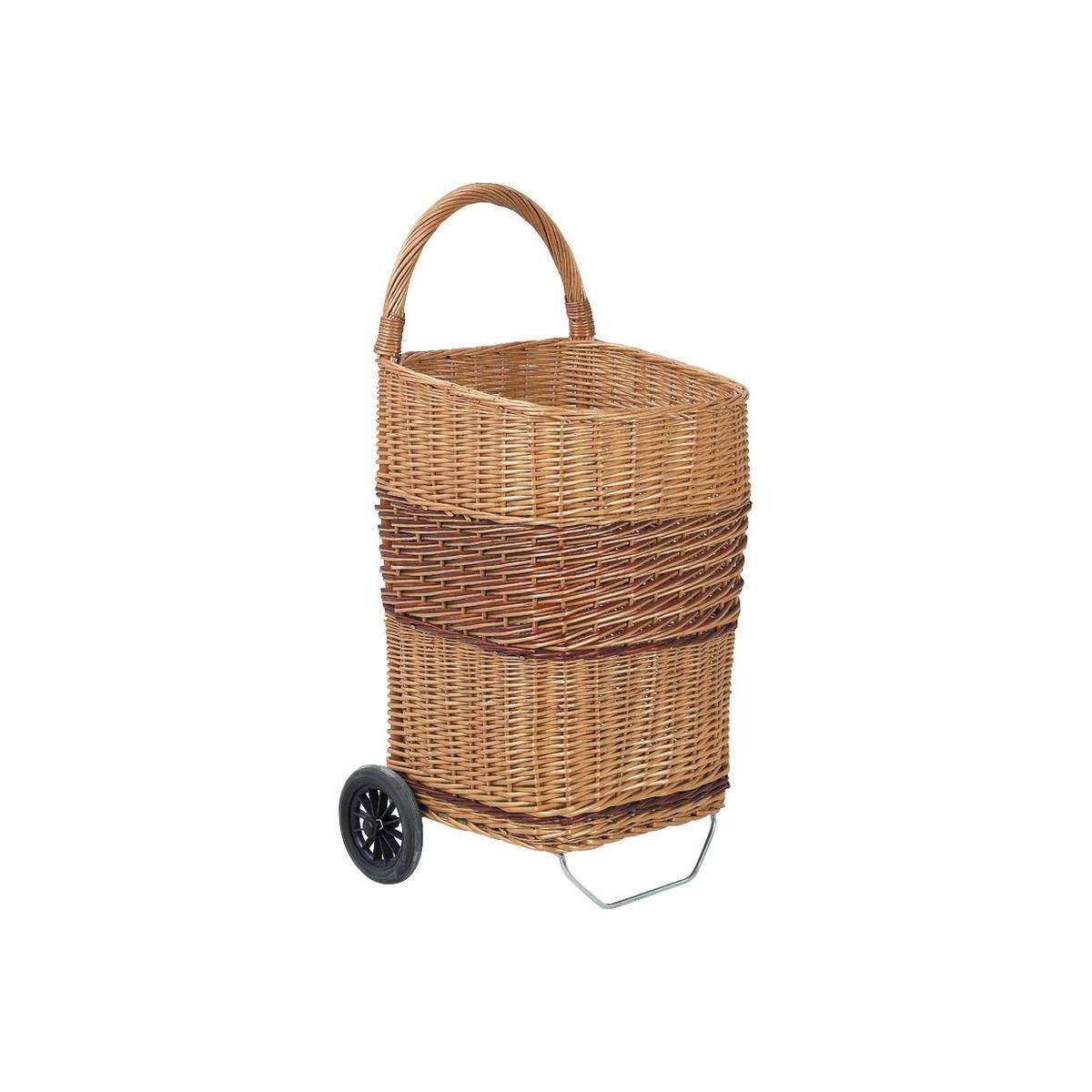 Aubry Gaspard - Chariot à bûches en osier sur roulettes - Imagen 1