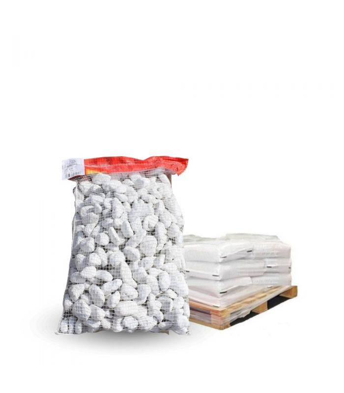 Galet marbre blanc pur 25-40mm, 10 filets de 20 kg - F-PAI051-10x20 - Image 1