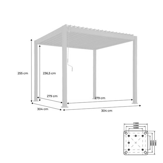 Pergola bioclimatique aluminium beige Triomphe 3x3 m lames orientables | sweeek - Image 4