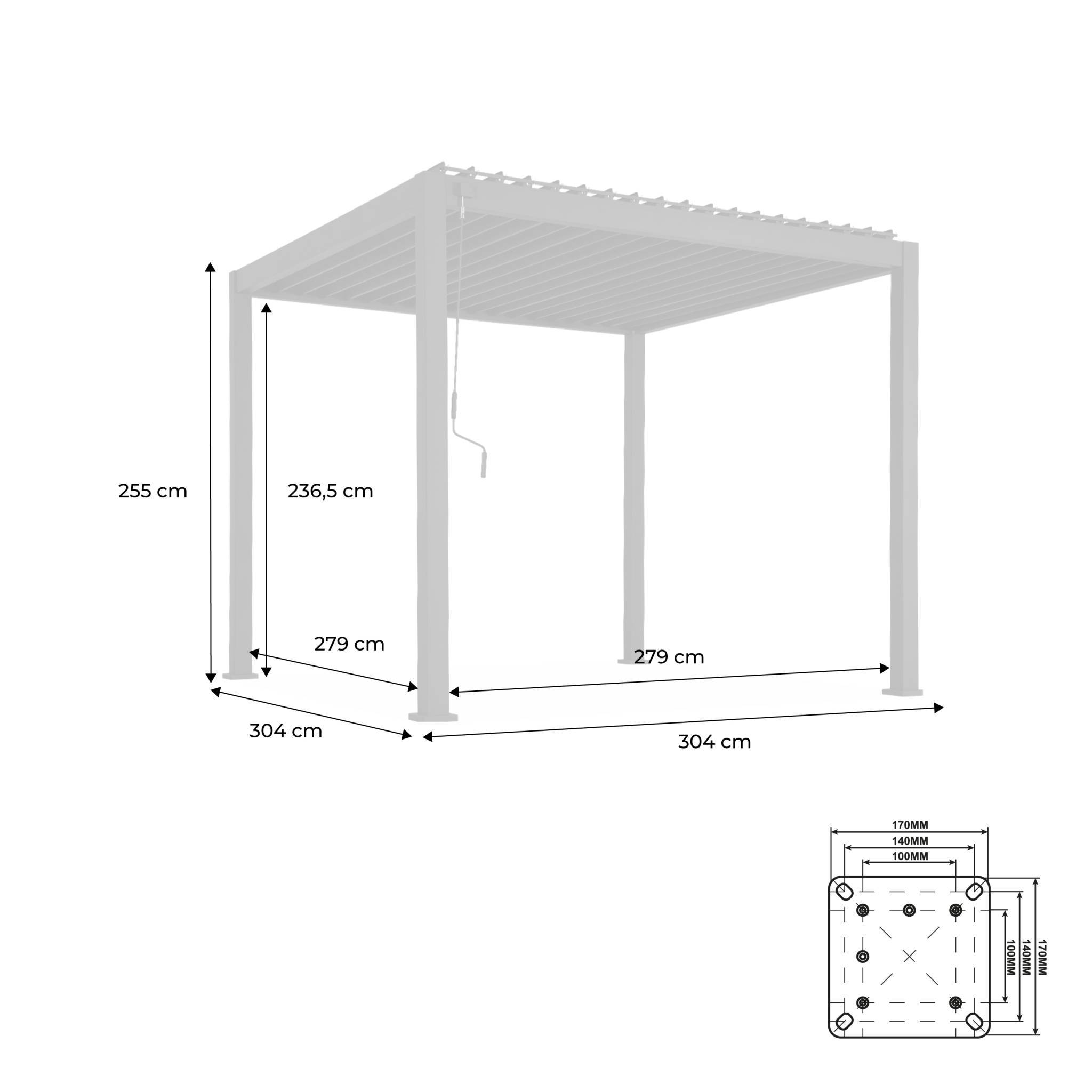 Pergola bioclimatique aluminium beige Triomphe 3x3 m lames orientables | sweeek - Image 4