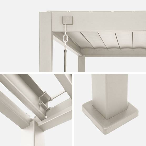 Pergola bioclimatique aluminium beige Triomphe 3x3 m lames orientables | sweeek - Image 7