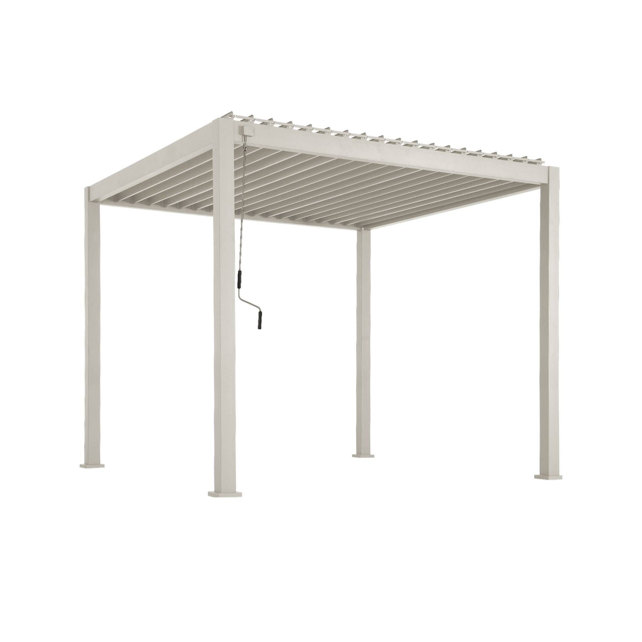 Pergola bioclimatique aluminium beige Triomphe 3x3 m lames orientables | sweeek - Image 2