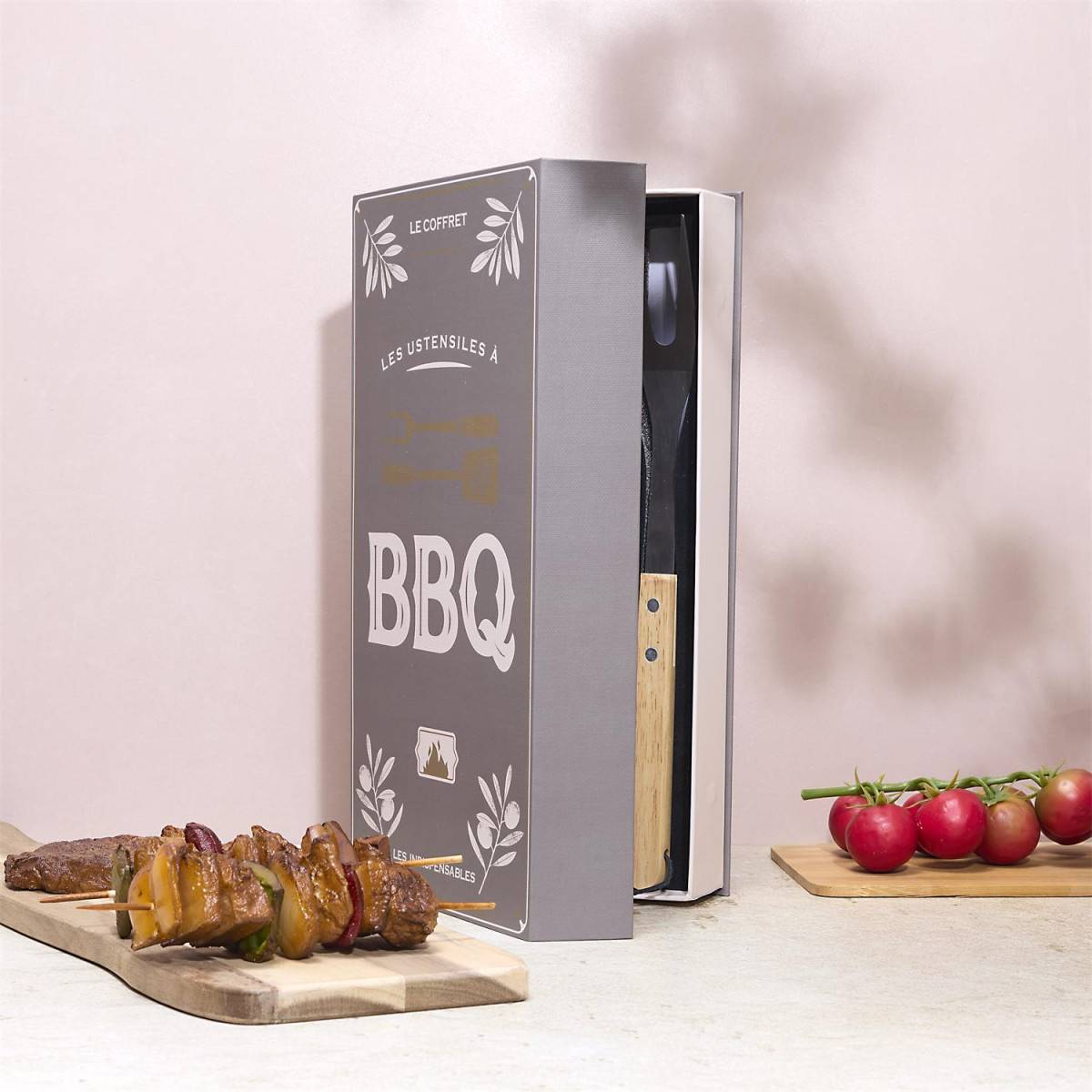 Cook Concept - Coffret Ustensiles Barbecue "Livre" 35cm Gris - Image 4