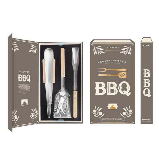 Cook Concept - Coffret Ustensiles Barbecue "Livre" 35cm Gris - Image 2