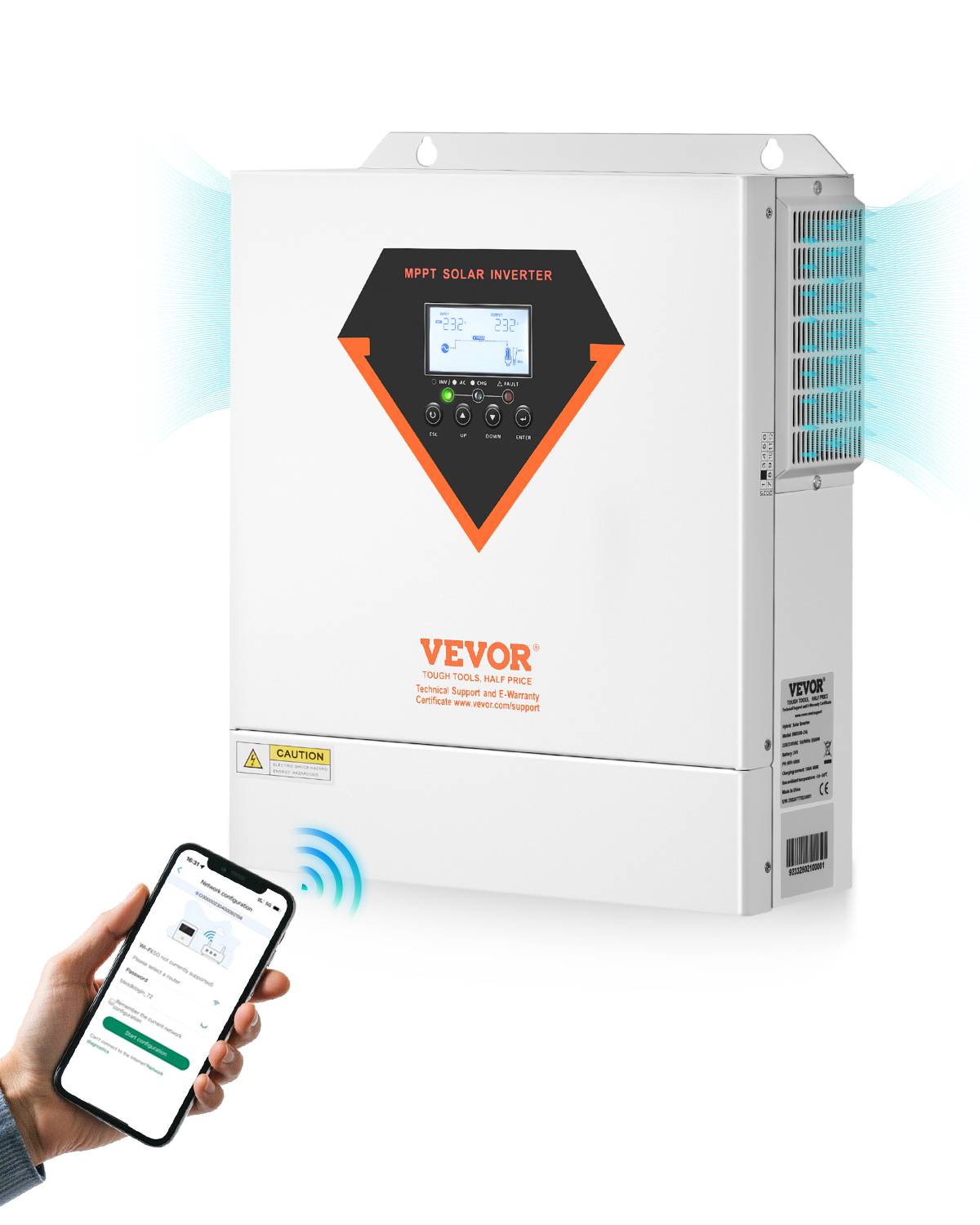 Vevor - VEVOR Onduleur solaire hybride 3500W, 24V->220/230V, contrôleur MPPT 100A intégré, hors réseau. - Image 1