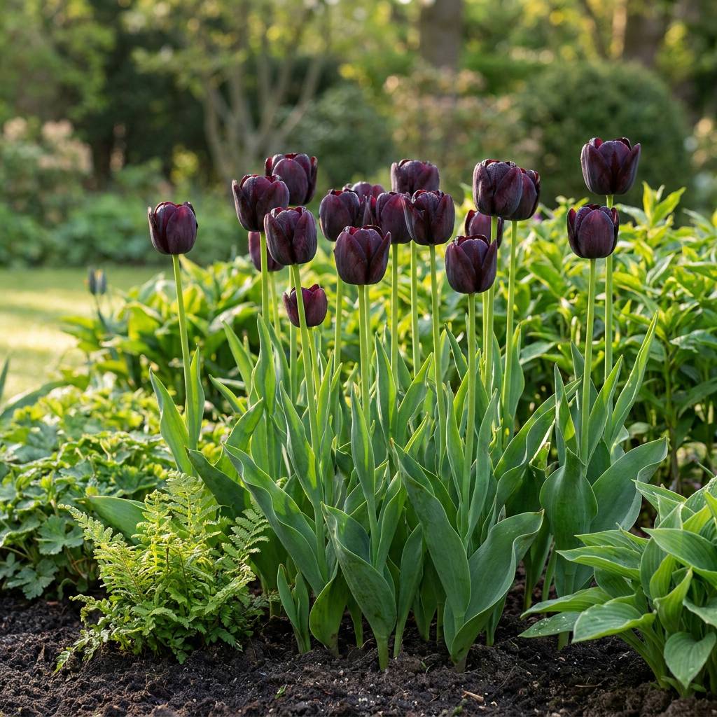 La Green Touch - Tulipe triomphe violet foncé - 12 bulbes - calibre 11/12 - Image 2