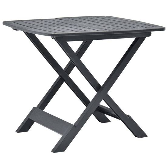 Table pliable de jardin plastique anthracite 79 x 72 x 70 cm - PANGIVO - Image 1