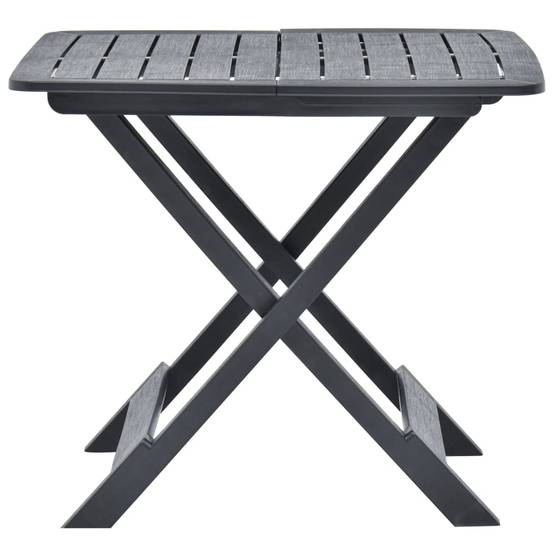 Table pliable de jardin plastique anthracite 79 x 72 x 70 cm - PANGIVO - Image 2