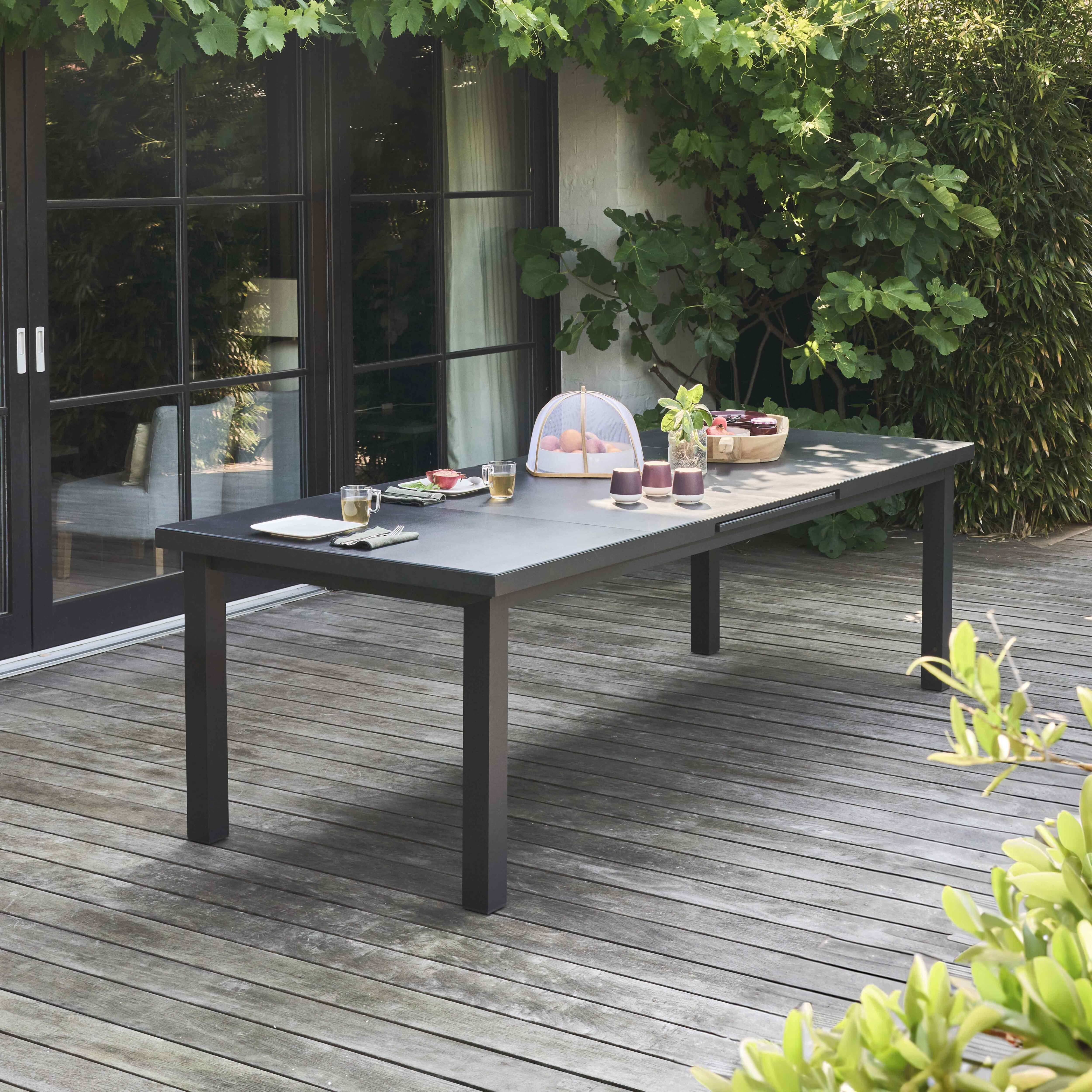 Oviala - Table de jardin extensible en aluminium gris 10 places Albi - Oviala - Image 3