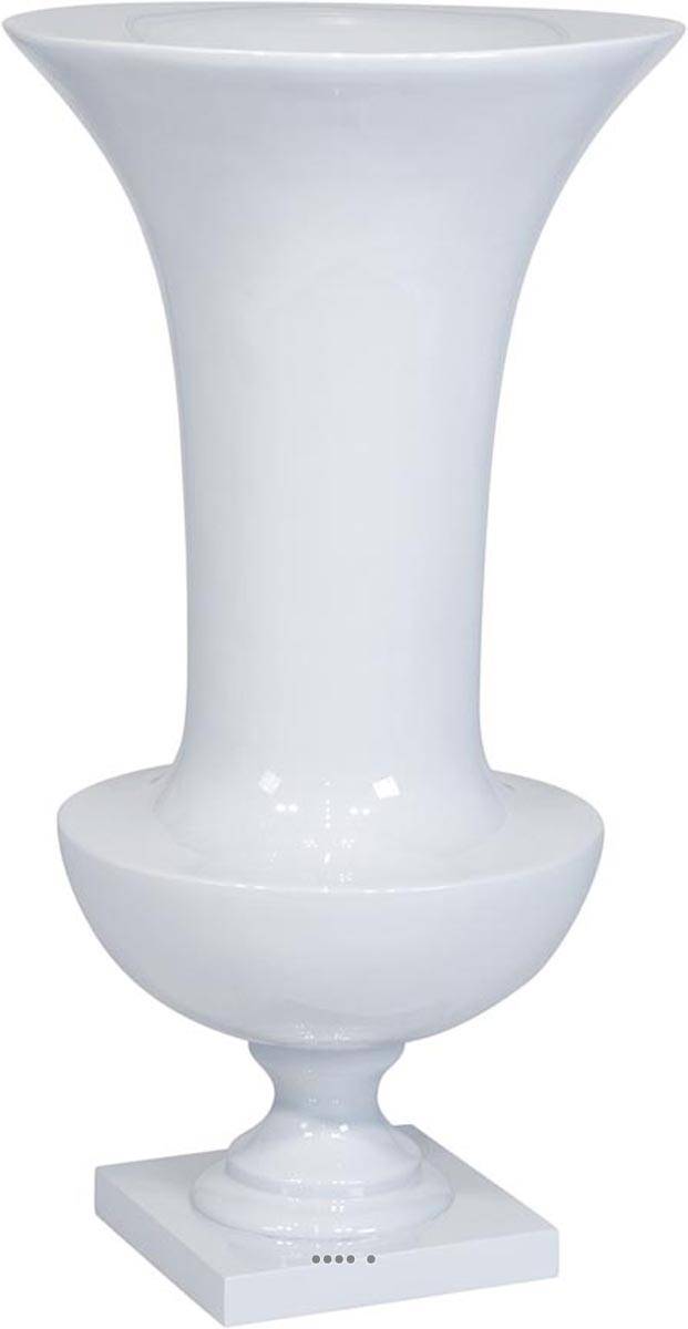 Artificielles - Bac Polyrésine fibre Castel Int. Vase D 34 x H 60 cm Blanc - dimhaut: H 60 cm - couleur: Blanc neige