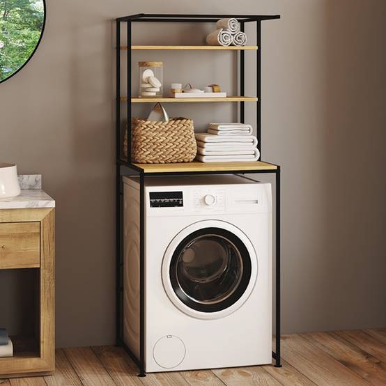Meuble étagères de rangement dessus machine à laver DETROIT design industriel - Image 1