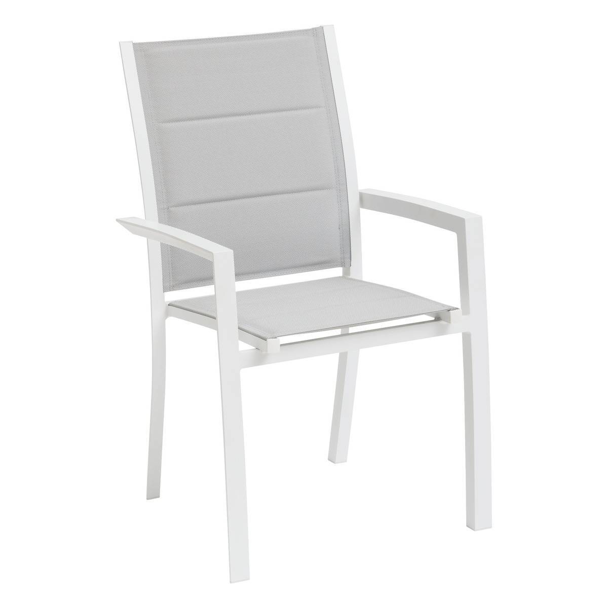 Hesperide - Fauteuil de jardin empilable "Allure" glacier & blanc en aluminium traité époxy Hespéride - Imagen 1