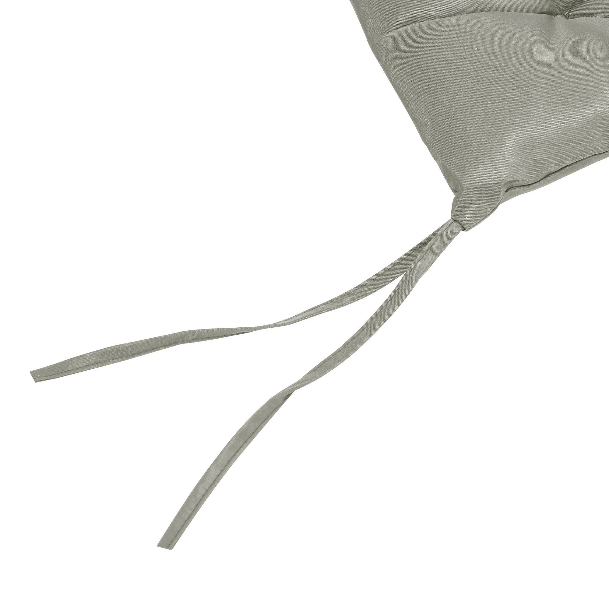 ComfortXL - Lot de 2 coussins de chaise polyester 98 x 50 x 8 cm gris clair intérieur extérieur avec liens de fixation - Image 9
