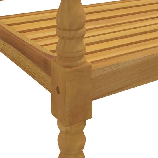 Helloshop26 - Banc de jardin meuble de patio d'extérieur terrasse avec coussin bleu 150 x 51,5 x 84 cm bois de teck massif - Imagen 4