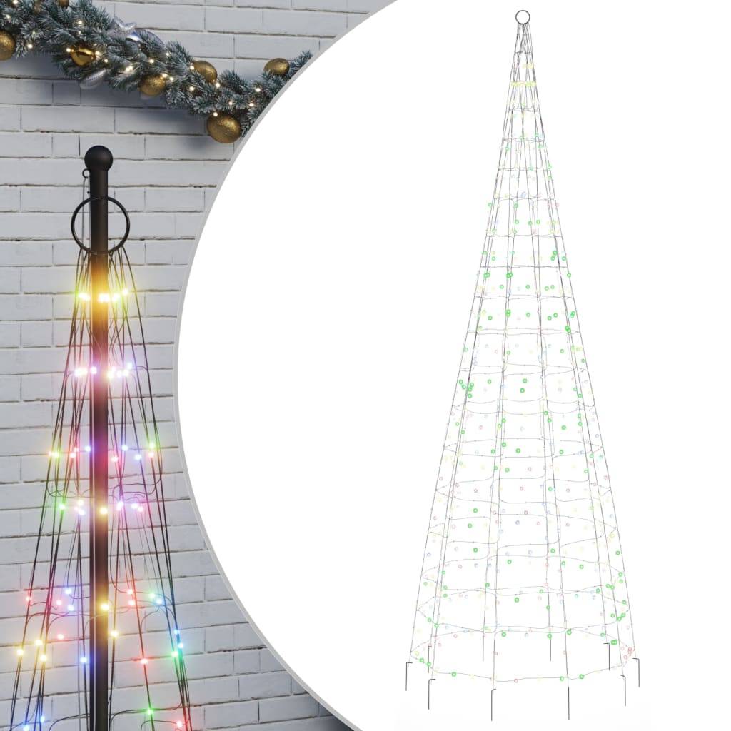 Arbre de Noël - Sapin de Noël lumineux sur mât de drapeau 550 LED coloré 300 cm - Image 1