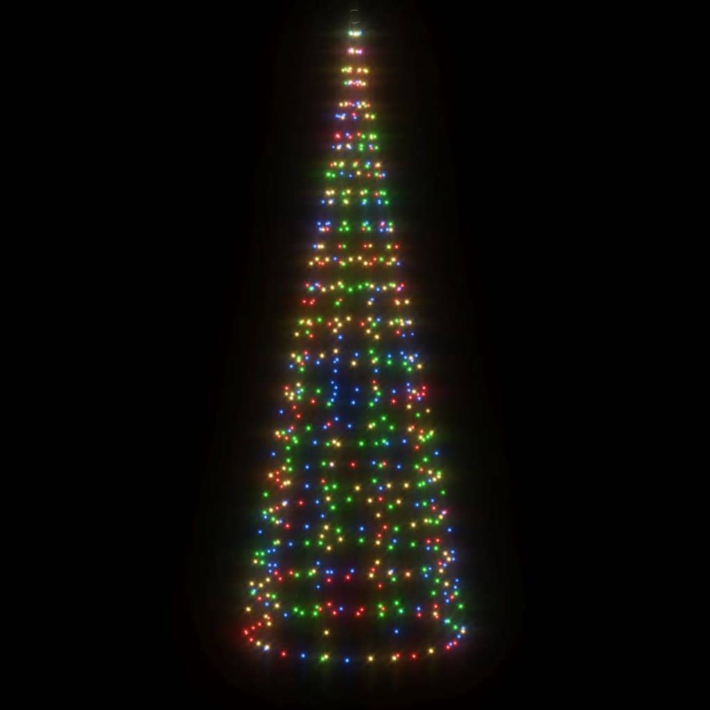 Arbre de Noël - Sapin de Noël lumineux sur mât de drapeau 550 LED coloré 300 cm - Image 3