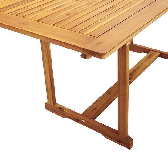 Table et Chaises de Jardin 5 Pièces Bois d'Acacia Table Extensible 120-170cm Assises Bleu – ComfortXL Outdoor Living - Image 8