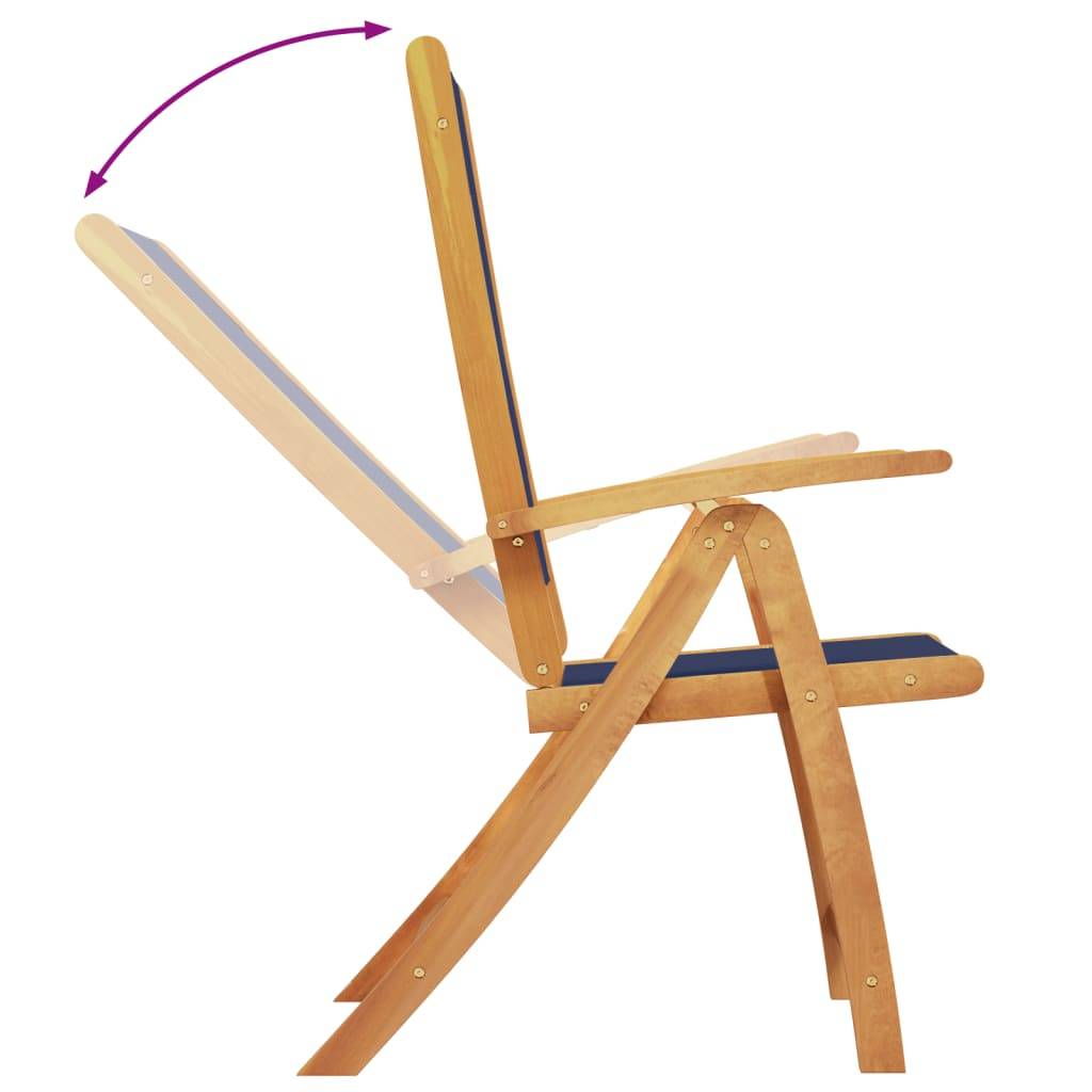 Table et Chaises de Jardin 5 Pièces Bois d'Acacia Table Extensible 120-170cm Assises Bleu – ComfortXL Outdoor Living - Image 6