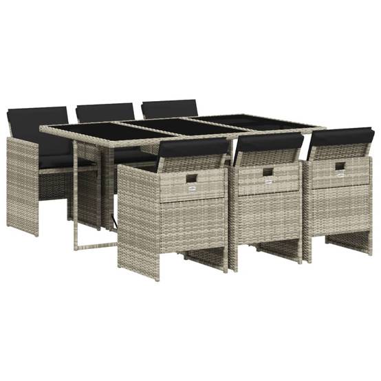 ComfortXL - Salon de Jardin Encastrable 6 Places Gris avec Coussins Déhoussables Anthracite – ComfortXL Outdoor Living - Image 2