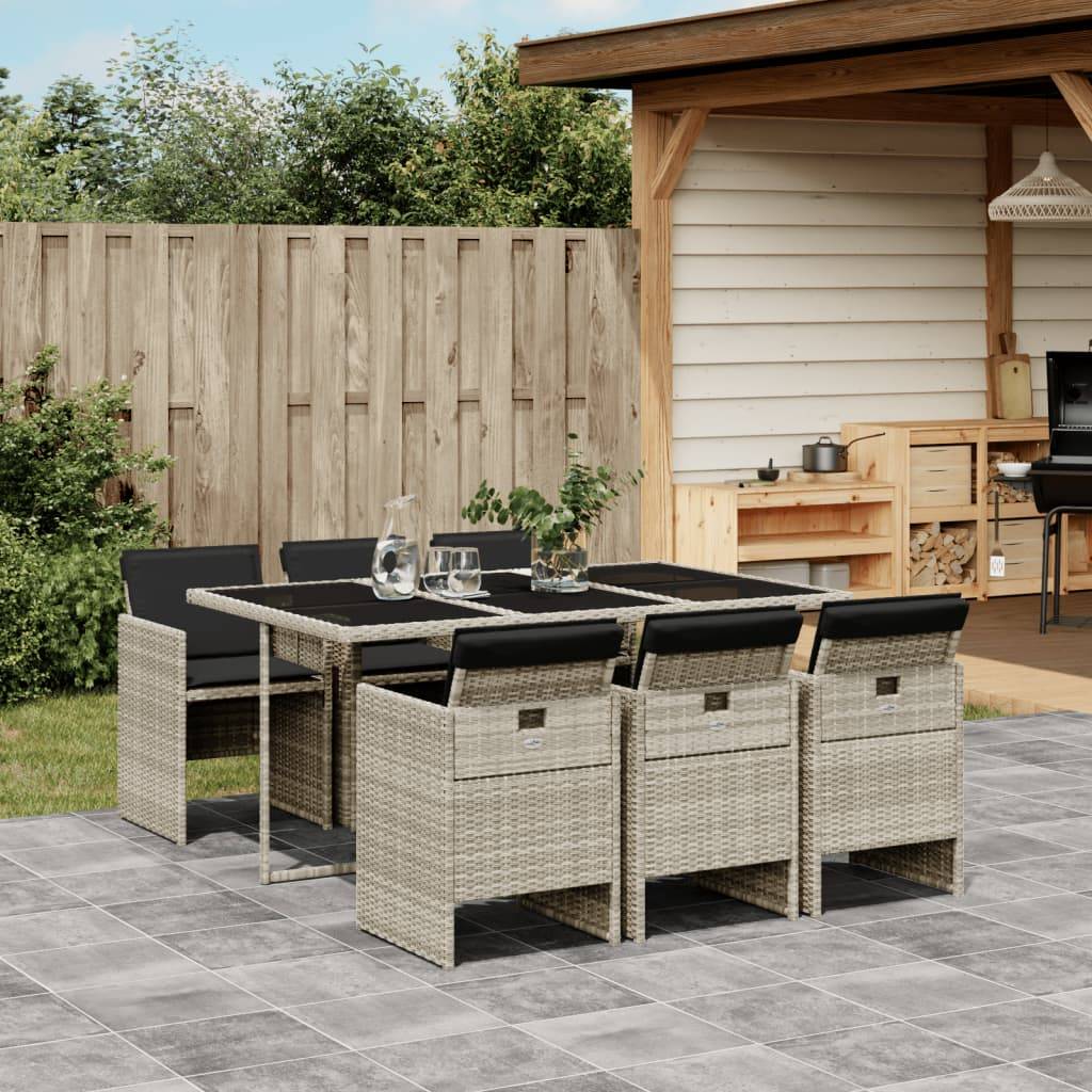 ComfortXL - Salon de Jardin Encastrable 6 Places Gris avec Coussins Déhoussables Anthracite – ComfortXL Outdoor Living - Image 1