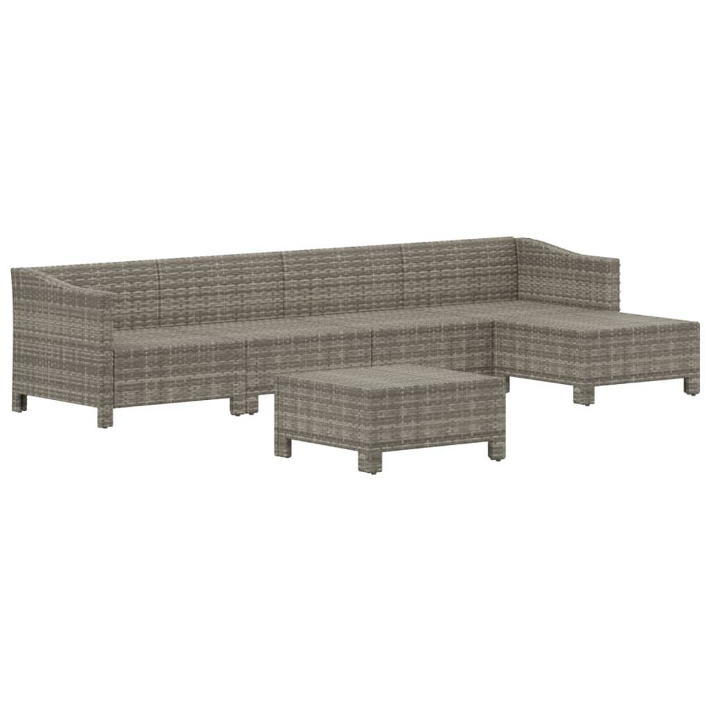 Helloshop26 - Salon de jardin meuble d'extérieur ensemble de mobilier 6 pièces avec coussins gris résine tressée - Imagen 2