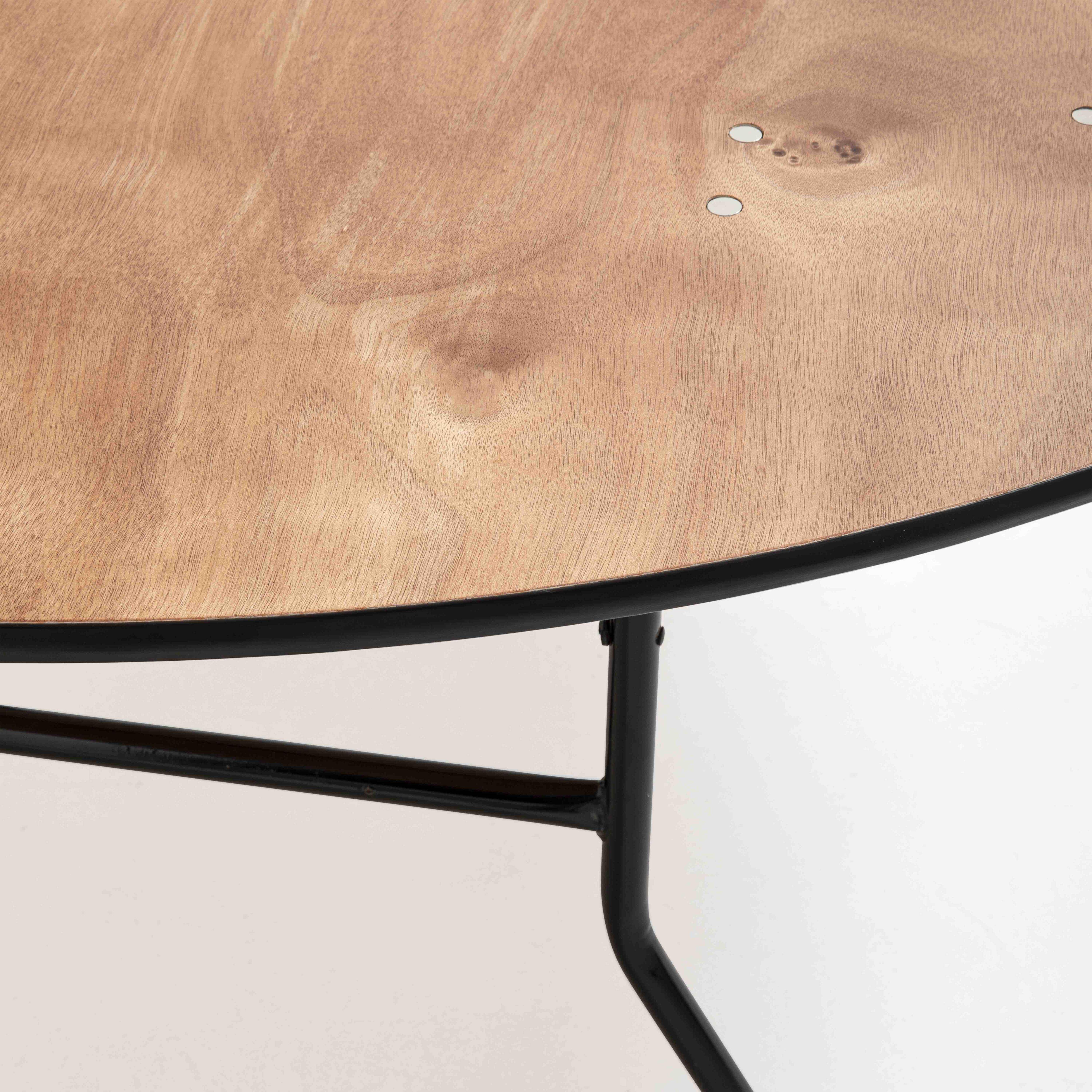 Oviala - Lot de 10 tables pliantes brasserie rondes en bois 170cm
- Oviala - Image 3