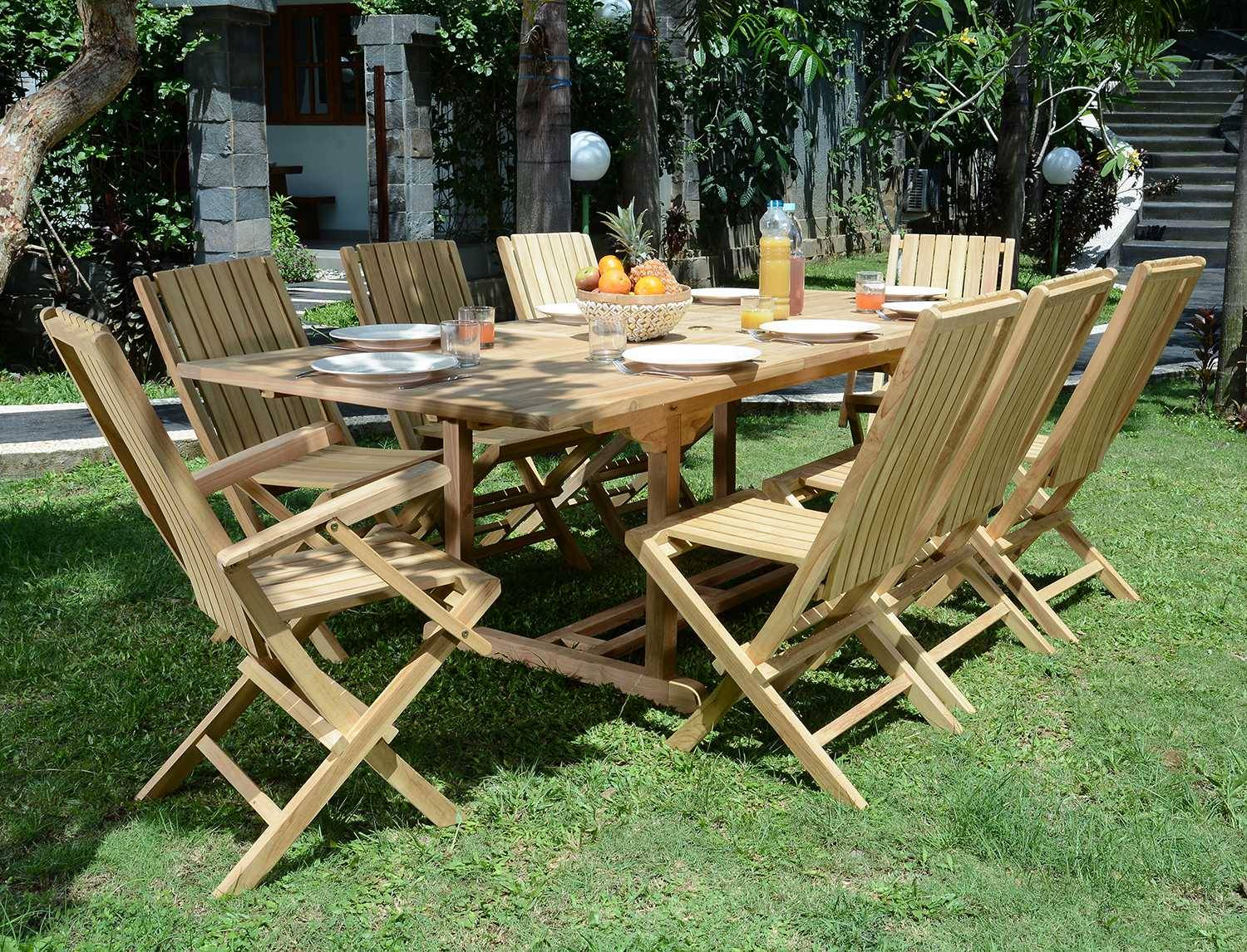 Salon de jardin en teck massif Pampelone, 8 places - TECK'Attitude - Imagen 4