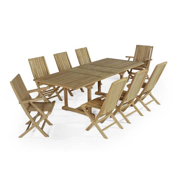 Salon de jardin en teck massif Pampelone, 8 places - TECK'Attitude - Imagen 1