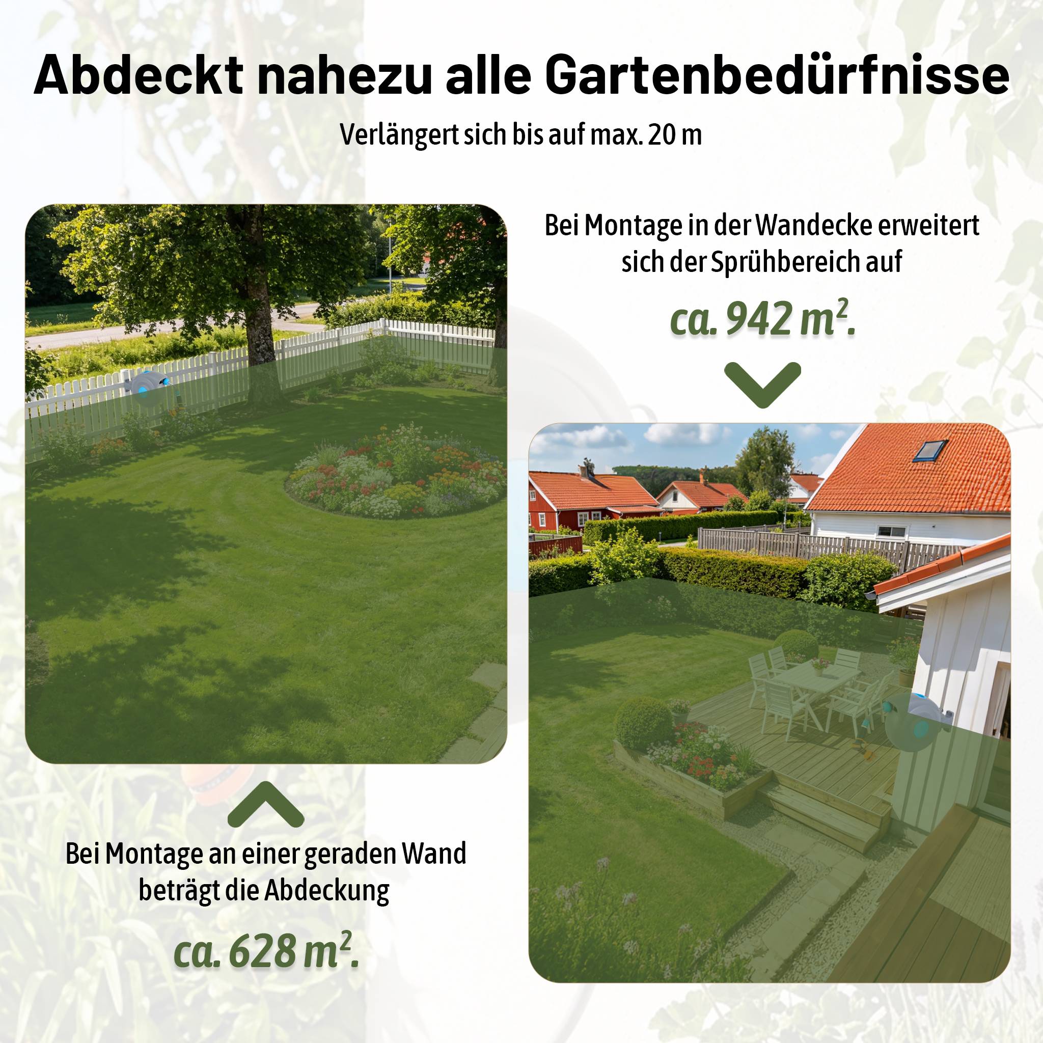 Dévidoir Mural Automatique Plastique Jardin Enrouleur Tuyau 20m Pistolet 9 Jets Bleu - ComfortXL Outdoor Living - Image 10