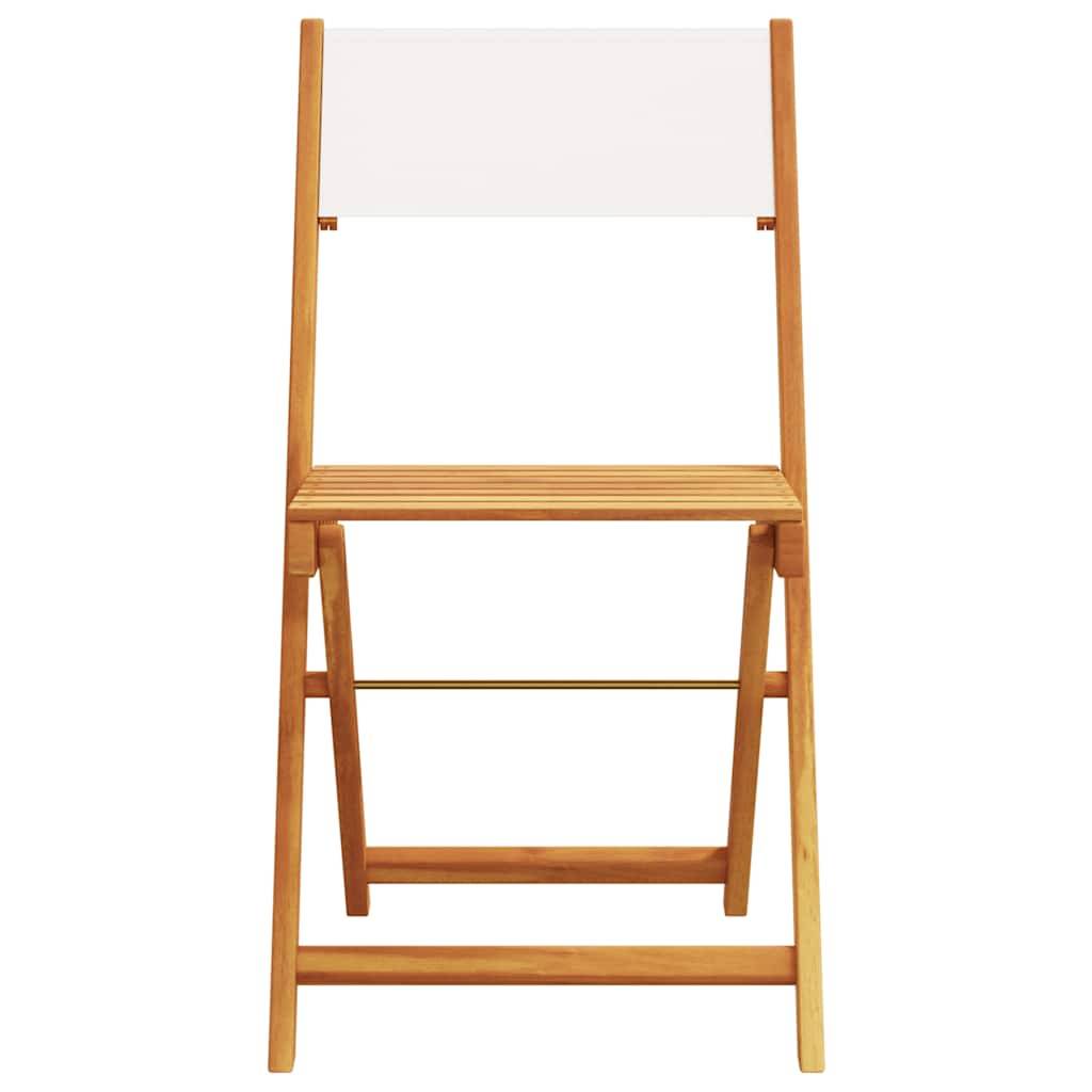 Vidaxl - Ensemble de bistro 3 pcs-Salons de jardin blanc crème tissu et bois massif 929316 - Image 4