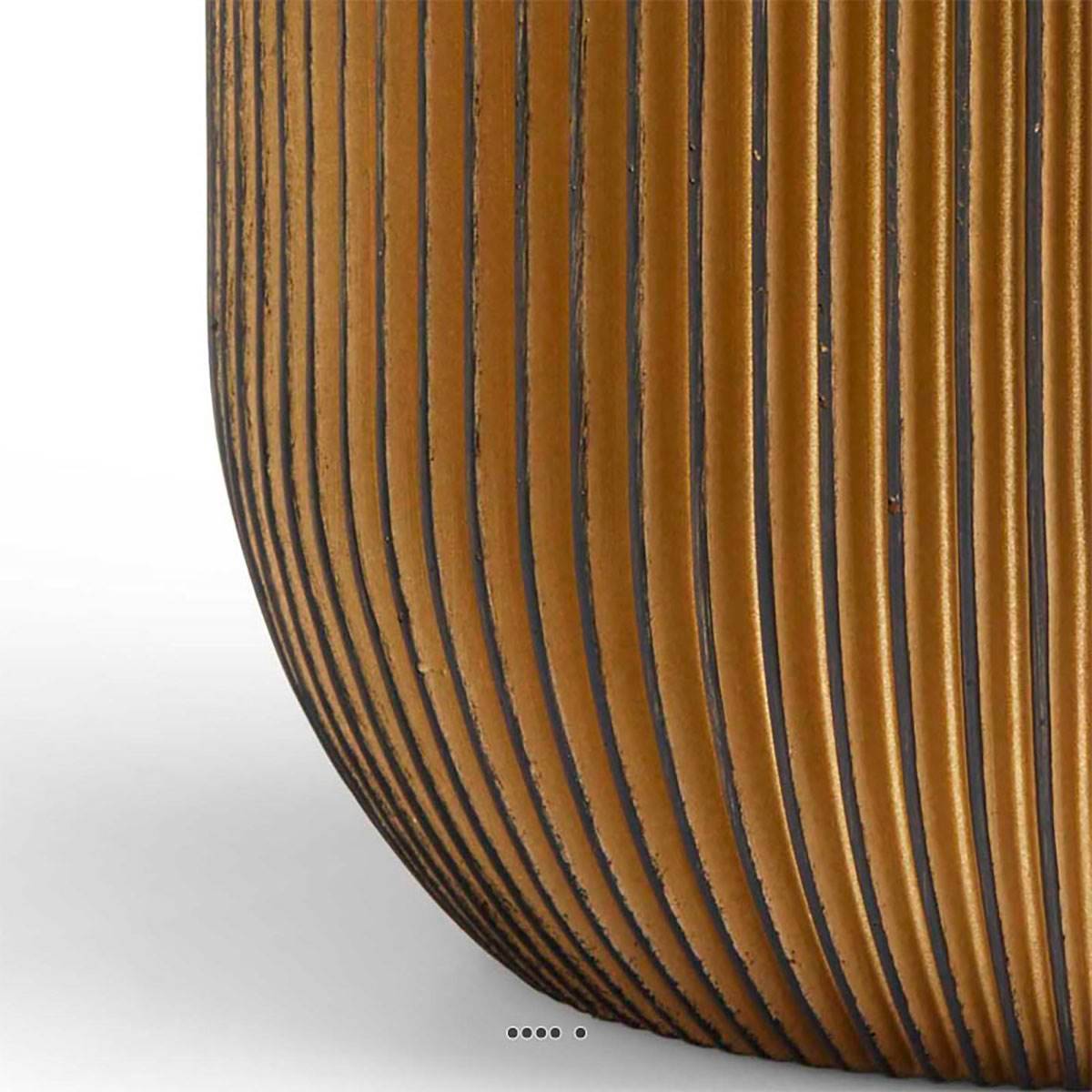 Artificielles - Superbe pot Groove eggpot doré fibres synthétiques H 35 x D 33 cm - dimhaut: H 35 cm - couleur: Doré - Imagen 3