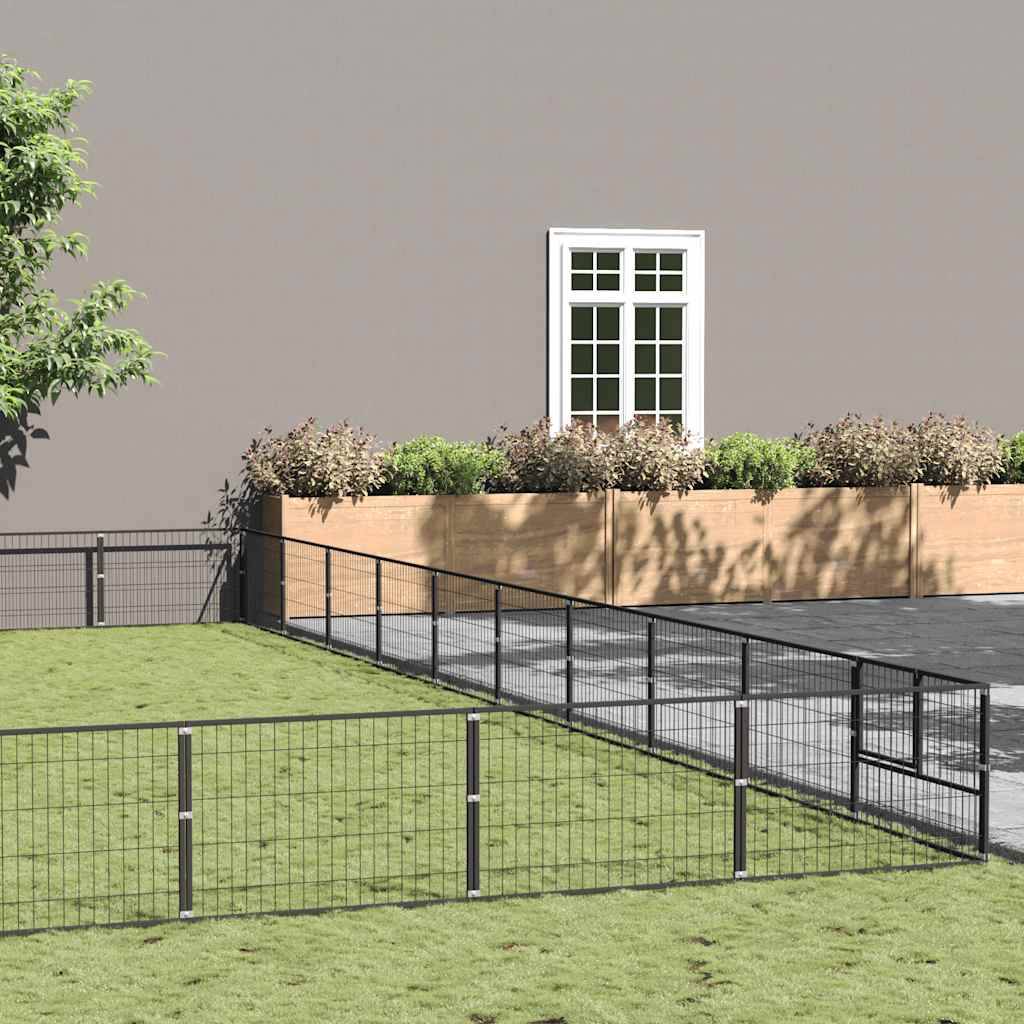 Vidaxl - Chenil Noir 100 m² Acier vidaXL 3082197 - Imagen 1
