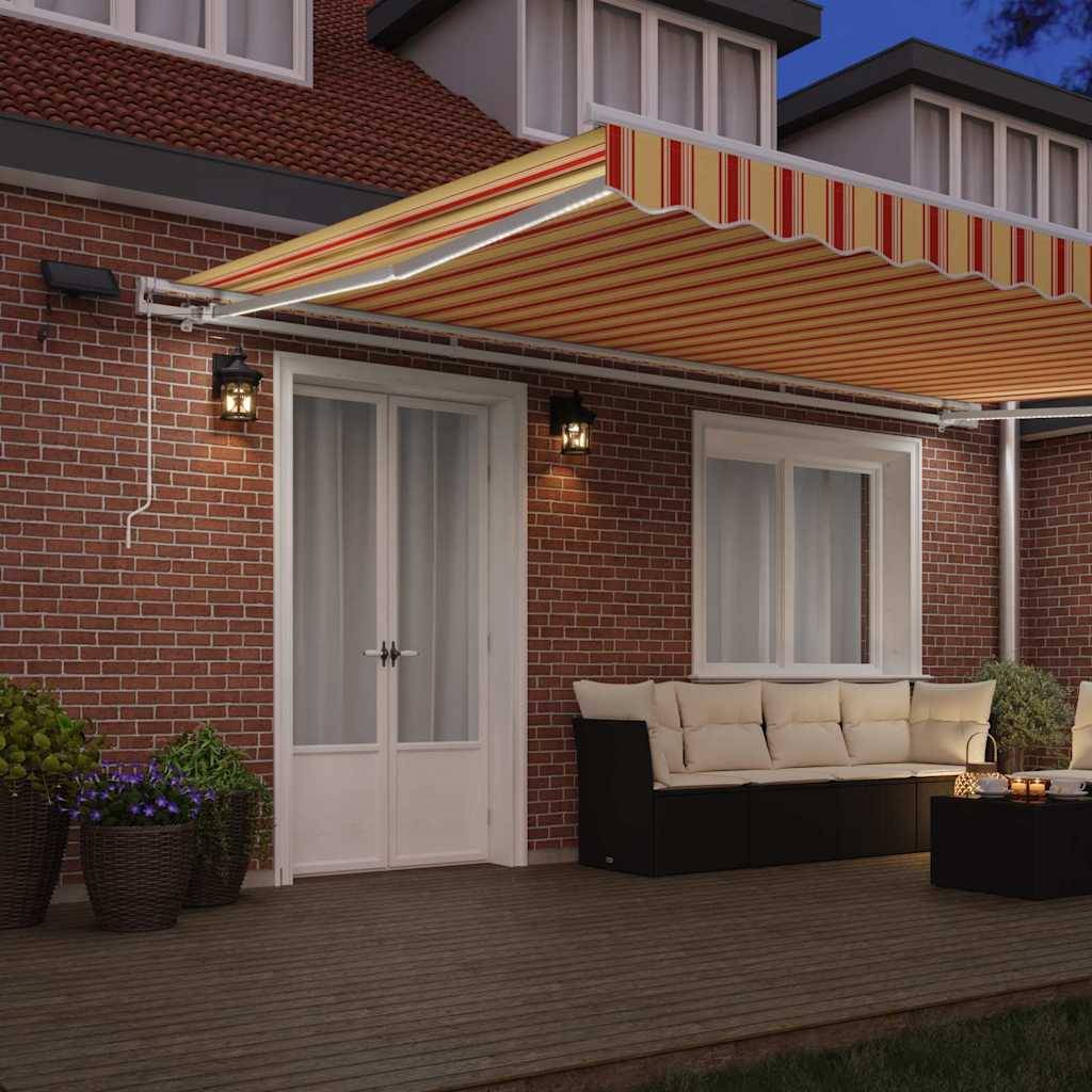 PANGIVO - Auvent rétractable aluminium et polyester jaune et orange 500 x 300 cm, 34.08kg - PANGIVO - Image 3