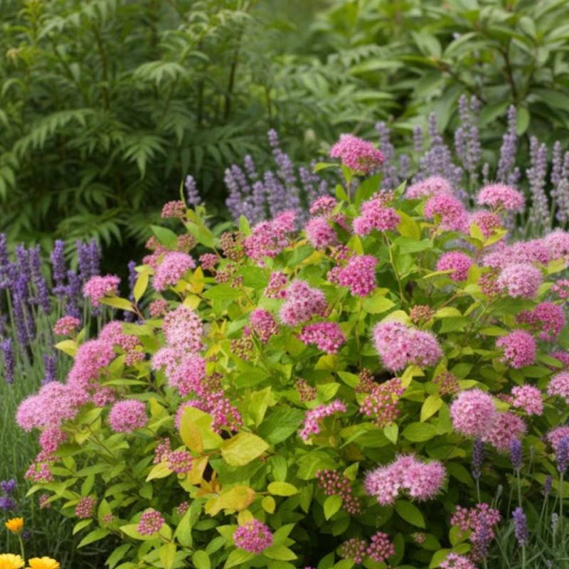 Spirée du Japon Golden Princess, Spiraea à fleurs Rose - feuillage Caduc - Pot de 3L - 20/40 cm-  hauteur à maturité De 0,50 m à 1,00 m - Image 5